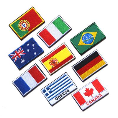 China best selling design Custom 3D National Flag Fashion Logo Garment Embroidery Patches for sale