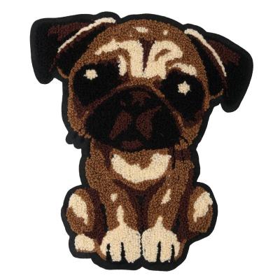 China Custom 3D Sew-on Towel Embroidery Caterpillar Dog Shape Patch Embroidered for sale