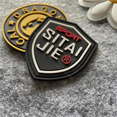 China 3D Factory Custom Logo PVC Silicone Rubber Patch , 3D Raised Logo Patch for sale