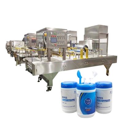 China Semi Auto Canister Wet Wipe Machinery Wet Tissue Production Line zu verkaufen