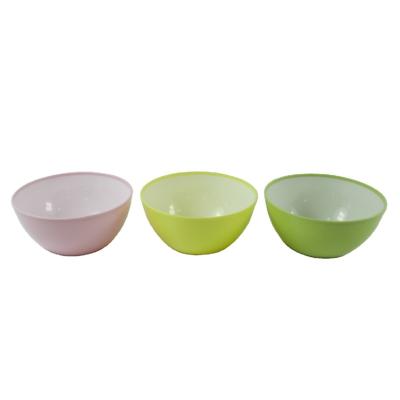 China Sustainable Wholesale High Quality Home Office Salad Cerea Double Color Plastic Bowl for sale