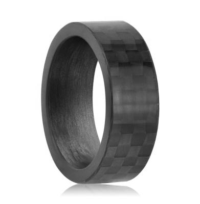 China 100% Pure Simple CLASSIC Ring Blank Forged Black Carbon Fiber Jewelry for sale