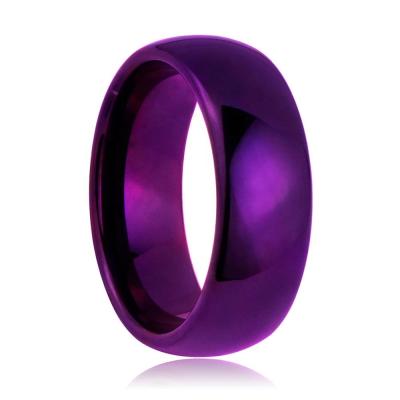 China Tungsten Ring Simple Domed Ring Set Design Beautiful Purple Garnet Wedding for sale