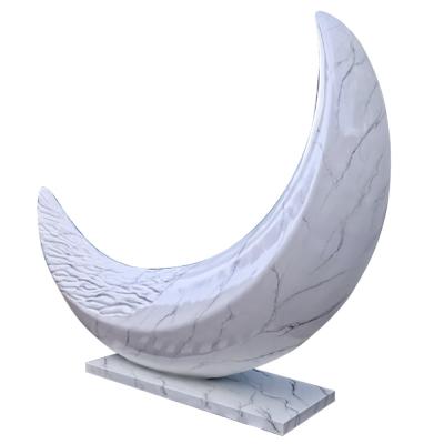 China Landscape Ornament Customized Moon Shape Fiberglass Sculpture for sale