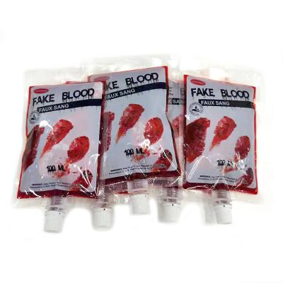 China Wholesale Moisture Proof Fake Blood Festival Party Makeup Bags Halloween Packaging Bags With Spout for sale