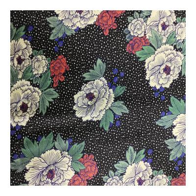 China Wholesale Anti Pill Customized High Quality Elegant Flower Printed Viscous Rayon Satin Fabric For Women Dress Blouses for sale