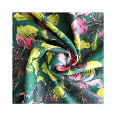 China 2021 high quality pure beautiful 100%cotton satin fabric digital printed for garment for sale