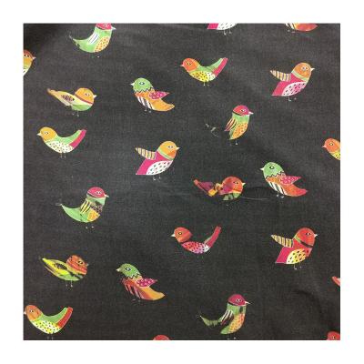 China Anti Pill Birds Hot Sale Quality Small Vivid Digital Printed Rayon Viscose Plain Blouses Fabric for sale