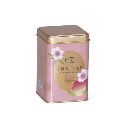 China Recyclable Square Metal Iron Box Chocolate Snack Tin Can Storage Candy Christmas Gift Packaging Black Tea Coffee Wholesale Flavor Tin Box for sale