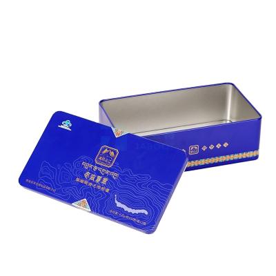 China Recyclable Rectangular Nut Tinplate Metal Packaging Box Packaging Gift Certificate Toy Iron Box Food Biscuit for sale