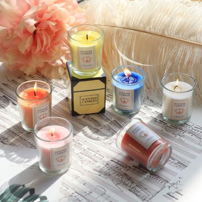 China Luxury Gifts Holiday Luxury Gift Set Essential Oil Candles Soy Wax Macaron Color Scented Candles for sale