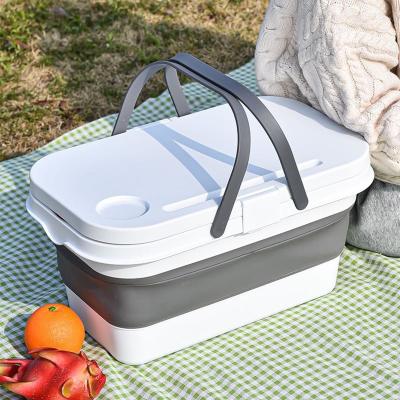 China Sustainable Picnic Food Basket Camp Water Storage Basket Folding Basket for sale