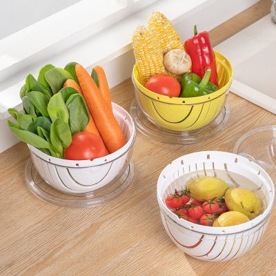 China Fruit Vegetable Drying Storage Basket Sustainable Washing Drain Basket With Handle for sale