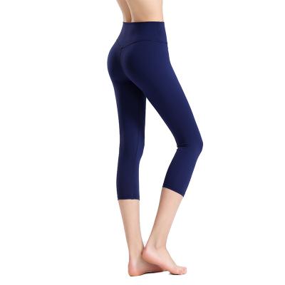 China 2021 breathable spring and new summer yoga nude pantswomen no line high waist embarrassment buttocks dye knotting yoga fitness nine minute pants for sale