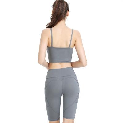 China 2021 New High Quality Breathable Women Sports Wears Suit Fitness Clothing Yoga Bra And High Waist Pants Gaiters Yoga Set for sale