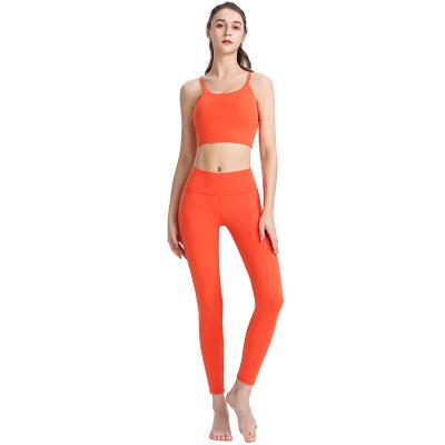 China Square 2021 New High Quality Women Sports Wears Suit Fitness Clothing Yoga Bra And High Waist Pants Gaiters Yoga Set for sale