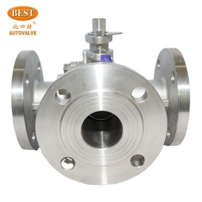 China General Q4231-B Three Way T Type Stainless Steel Flange Ball Valve for sale