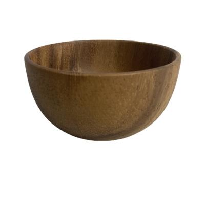 China Factory Supplier Factory Sustainable Dinnerware Kitchen Serving Utensils Wooden Rice Bowls For Kid Amazon Hot Sell Rustic Acacia Wood Bowl for sale