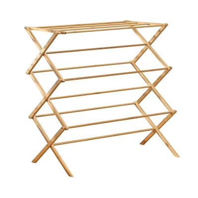 China DiYue Sustainable DIY211126 Home Bathroom Accessories Clothes Racks Amazon Hot Selling Foldable Hotel Drying Racks Bamboo Towel Racks for sale