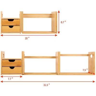 China Diyue Bamboo Household Items DIY211129 INS Desktop Organizer Home Office Storage Shelf Bamboo Expandable Table Bookshelves Bamboo Ipad Holder for sale