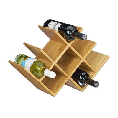 China DIY211113 Homeware DIY211113 Homeware DiYue Outdoor Nordic Outdoor Bamboo Rack Home Shelf Custom Bamboo Storage Organizer Wine Rack for sale