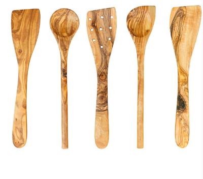 China Diyue Sustainable Household Items DIY21362 Food Prep Spatula Spoon Set Amazon Hot Sale Cooking Wooden Tool Kit Olive Wood Kitchen Utensils for sale