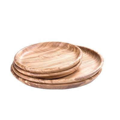 China Diyue Household Items Diy211115 Eco Diyue Diyue Household Items Diy211115 Eco Viable Kitchen Italy Olive Wood Plates Factory Custom Logo Round Wooden Plate Dish Olive Wood for sale