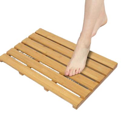 China DiYue Bathroom Household Items DIY211125 Home Bathroom Accessories Viable Natural Non-slip Rectangle Bamboo Bathtub Mat Bamboo Mats for sale