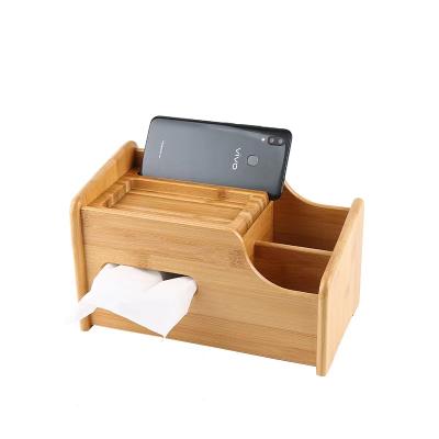 China DIY2012224 INS Desktop Home Office Storage Box Bamboo Table Storage Box Diyue Wooden Home Decor Storage Bamboo for sale