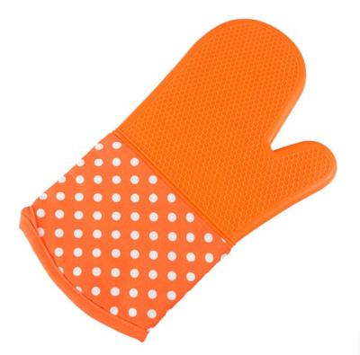 China Higher 33cm Home Kitchen Heat Resistant Oven Cooking GRILL Professional Heat Resistant Silicone Oven Mitts With Quilted Cotton for sale