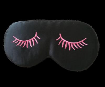 China Anti-puffiness silk eye mask with eyelash embroidery for sale