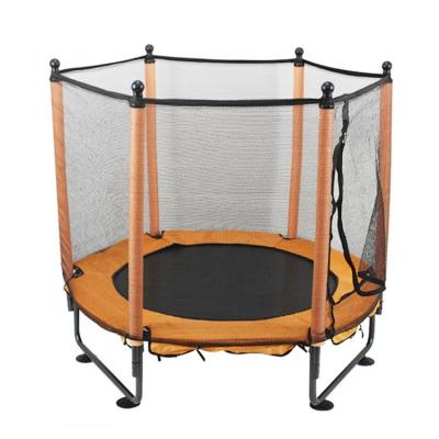 China With Mini Kids Fitness Round Jumping Bed Protector Net Trampoline Kids Jump Trampoline Park With Safety Shield for sale