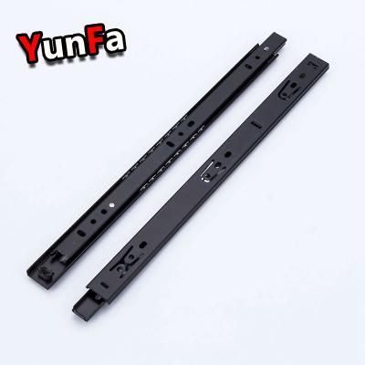 China Jieyang silent 27mm telescopic channel 2 fold kitchen drawer slide rail telescopic 27mm 2 fold drawer slide slider for sale