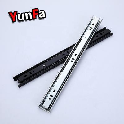 China Factory Sale OEM Jieyang 3 Fold 35mm Ball Bearing Drawer Slide Silent Wide Rail Runner Telescopic Channel for sale