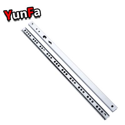 China Silent China Customized 17MM Hardware Accessories Mini Drawer Rail Slide Track Ball Bearing 2-Fold Two Way Telescopic Drawer Runner for sale