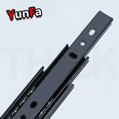 China Silent 35mm Width Telescope Channel 3-Section Fully Unveiled Side Mounted Ball Bearing Drawer Slide Rail for sale