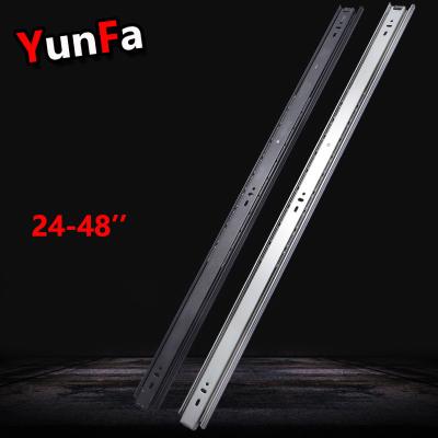 China Silent Extra Long Size 24 Length 26 28 30 32 34 36 Channel 60-90cm Telescopic Bottom Stair Slider Heavy Duty Slide Drawer Rail for sale