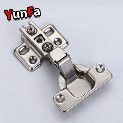 China Concealment Clip On Furniture Sideboard Door Hinge Hardware Hidden Iron Half Covered Hinge for sale