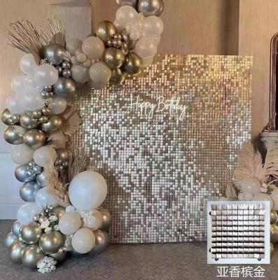 China 2022 New CIA 2022 Sequin Wall Panels Head Step Billboard Material Sequin Flashing Panel Party Background Wall Decoration Panel for sale