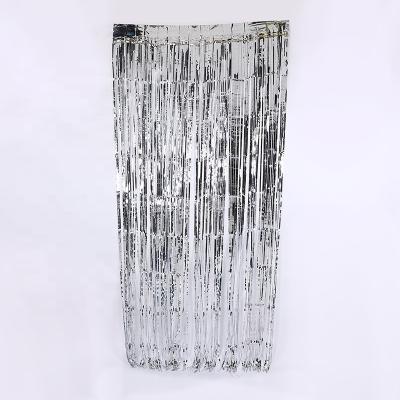 China Festival Decoration 1*2m Tinsel Foil Curtain Metallic Foil Fringe Rain Wall Backdrop Wedding Birthday Party Background Decoration for sale