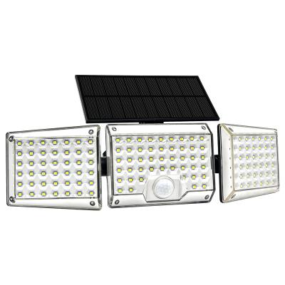 China New LED Wall Polycarbonate Induction Solar Three Head Lamp Three Head Split Wall Lamp Can Rotate Outdoor Waterproof for sale