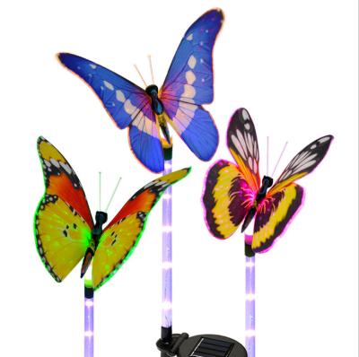 China LANDSCAPE Fiber Optic Solar Butterfly Garden Lights Waterproof Decorative Light for sale