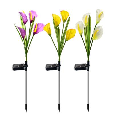 China LANDSCAPE Purple Artificial Flower Calla Lily Garden Landscape Lawn Solar Yard Lights Outdoor Waterproof Light for sale