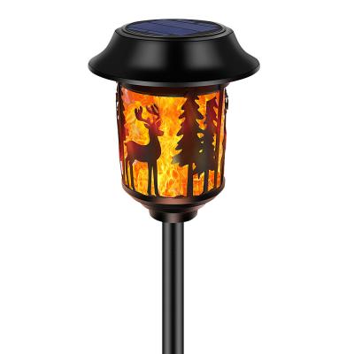 China New Realistic Dancing Flashing Lamp 99LED Iron Flame Torch Lamp Christmas Ornament Solar Lamp for sale