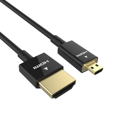 China Car jce Micro HDMI to HDMI Type A to Type D Support 3D 4K 60HZ HDMI Video Ultra Thin Flat Cable for sale