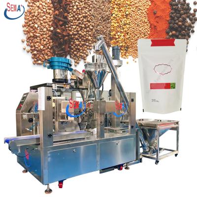 China Multifunctional Preformed Food Doypack Stand Up Gusset Bag Fill Pouch Automatic Sealing Packaging Machine for sale