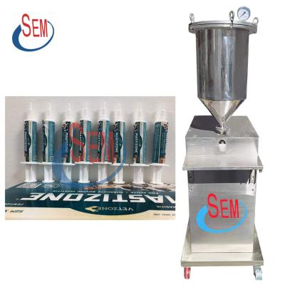 China Semi Automatic Vertical Triple Syringe Spouted Food Piston Water Tube Pouch Toothpaste Filling Machine for sale