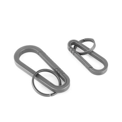 China Y02 Mini Titanium Alloy Keychain Key Chain D Ring Shape Hang Buckle Fast Hook Carabiner Accessories Outdoor Camping EDC Tool for sale