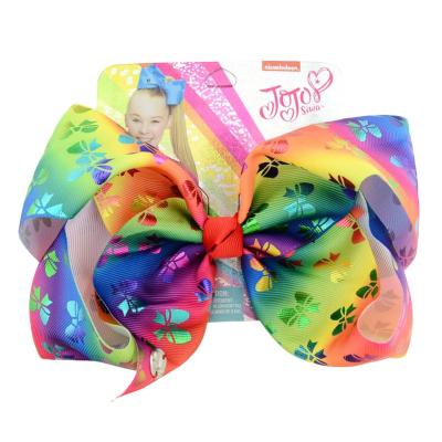 China 2020 USA Best Luxury Rainbow Handmade 8 Inch Newborn Baby Hair Bow Big Hair Clips Hair Accessories for sale