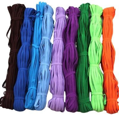 China Wholesale 3mm Rubber Bands 6mm 9mm Face Protective Gear Flat Thin Braided Skinny Earring Elastic Band for sale